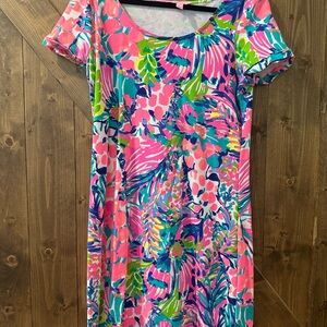 Lilly Pulitzer Vibrant Floral Dress - Pink, Blue, Green